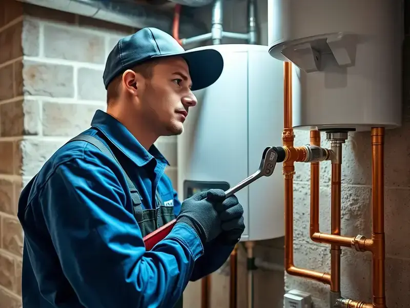 Professional water heater installation